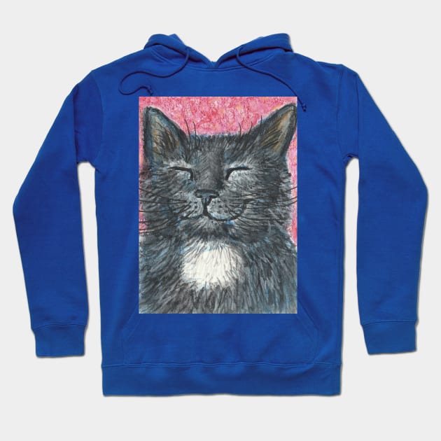 Happy black cat Hoodie by SamsArtworks